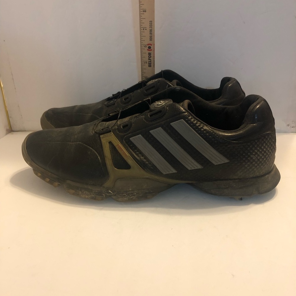 Adidas Black and Gray Power Band Golf Shoes with Fit Foam Insoles. Men’s Size 12